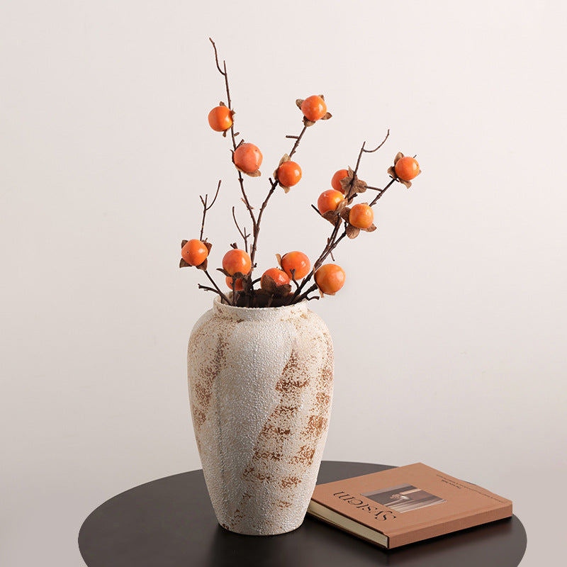 Royora Wabi-Sabi Distressed Ceramic Vase - Rustic Farmhouse Decor Pottery