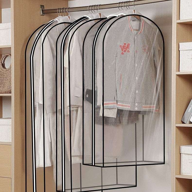 Royeva 6-Pack Clear Garment Bags with Side Zipper for Suits, Dresses, Coats & Storage