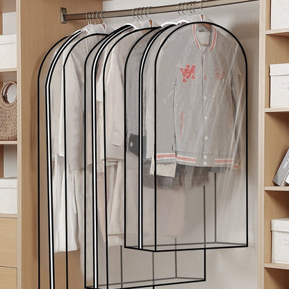 Royeva 6-Pack Clear Garment Bags with Side Zipper for Suits, Dresses, Coats & Storage