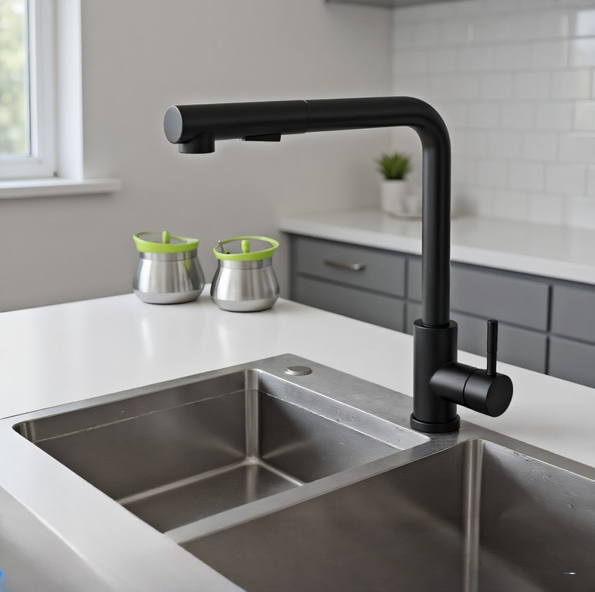 Royora Stainless Steel Pull-Out Kitchen Faucet with Dual Mode Spray & Mixer Tap