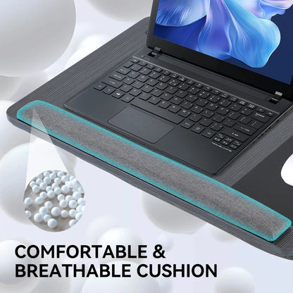 Royeva Portable Wooden Laptop Desk-Bed Tray With Mouse Pad And Wrist Rest