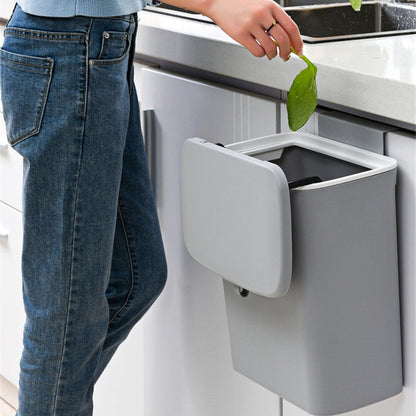 Royeva Slim Wall Mounted Trash Can With Odor Seal-Kitchen Waste Bin