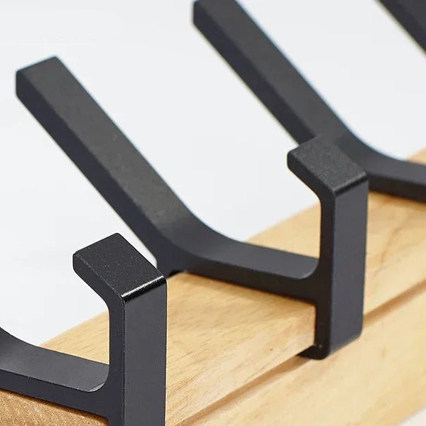 Royeva Wooden Wall Mount Coat Rack With Adjustable Double Hooks-Entryway Organizer