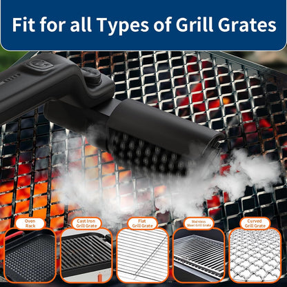 Royeva Electric BBQ Grill Brush-Cordless 3 Speed Cleaner with Adjustable Head
