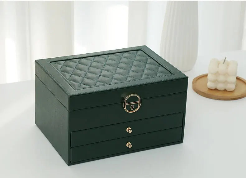Luxoria Multilayer Leather Jewelry Box for Women - Elegant Jewelry Organizer