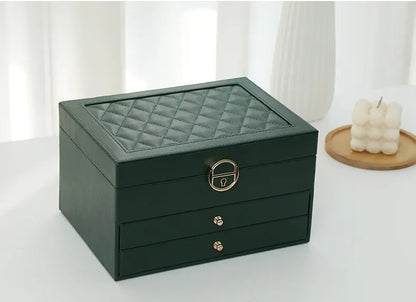 Luxoria Multilayer Leather Jewelry Box for Women - Elegant Jewelry Organizer