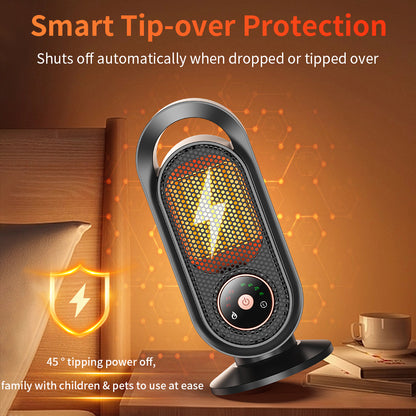 Royeva Portable Ceramic Fan Heater-1000W Touchscreen Desk Space Heater for Office