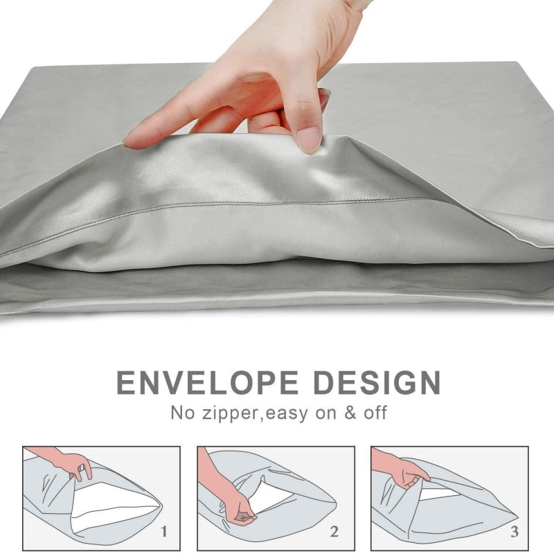 Royora 22 Momme Mulberry Silk Pillowcase-Satin Finish Pillow Cover