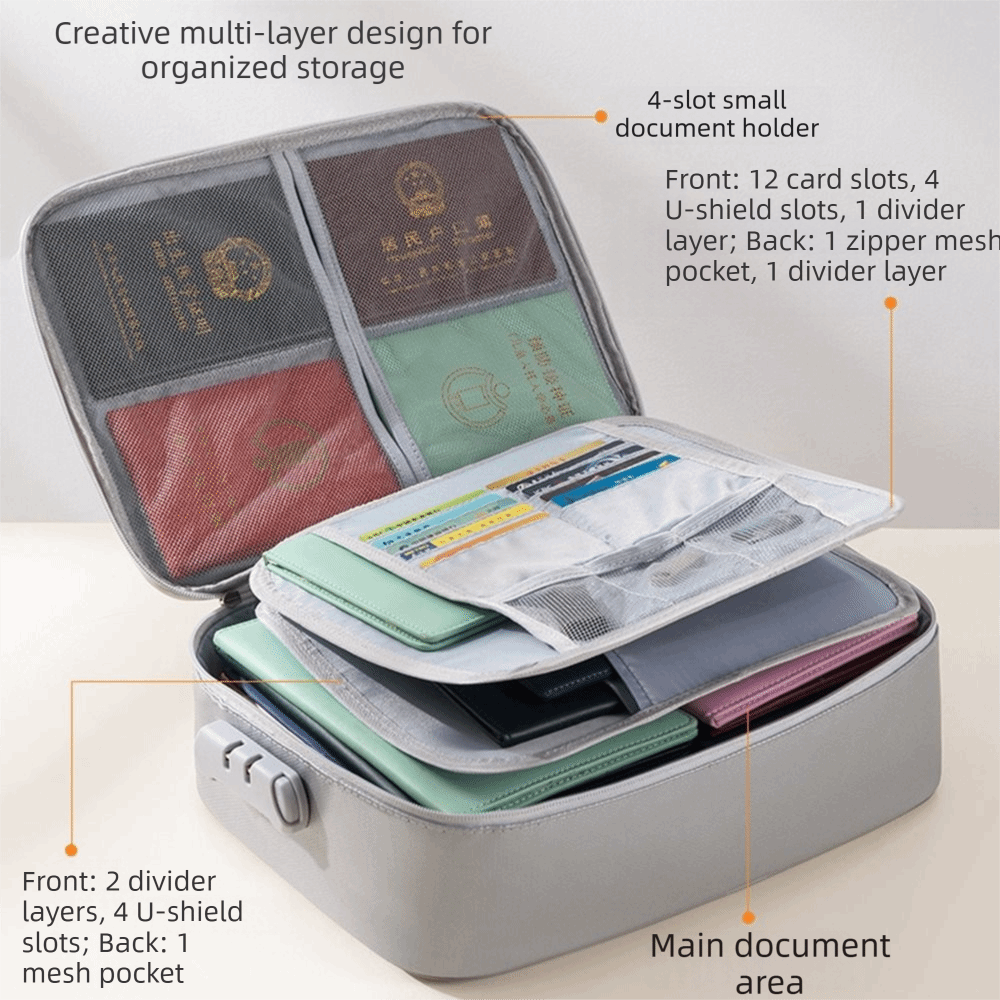 Royelle Fireproof Document Bag-Water Resistant Storage Pouch For Letter, Paper