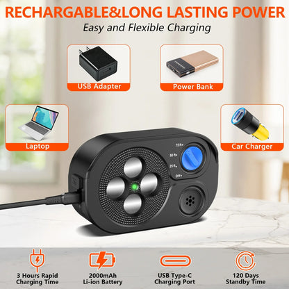 Royeva Ultrasonic Anti Barking Device-Dog Bark Control Training Tool Black