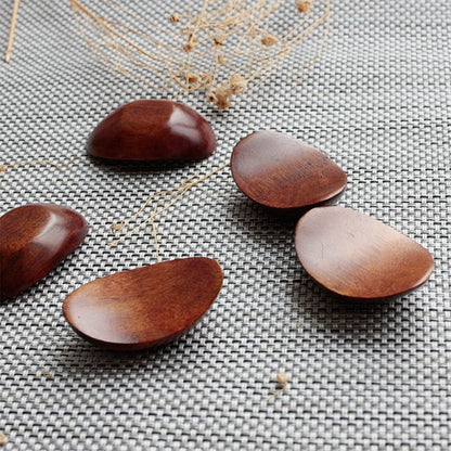 Royeva 5-Piece Natural Wood Ingot Chopstick Rests - Elegant Tableware Set for Asian Dining