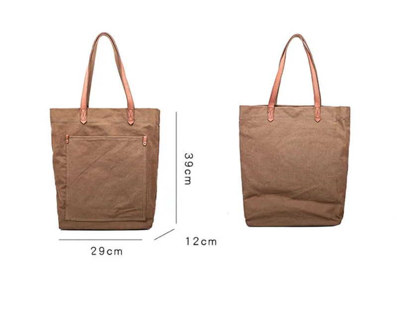 Novara Everyday Cotton Canvas Tote Bag with Leather Handles & Shoulder Strap