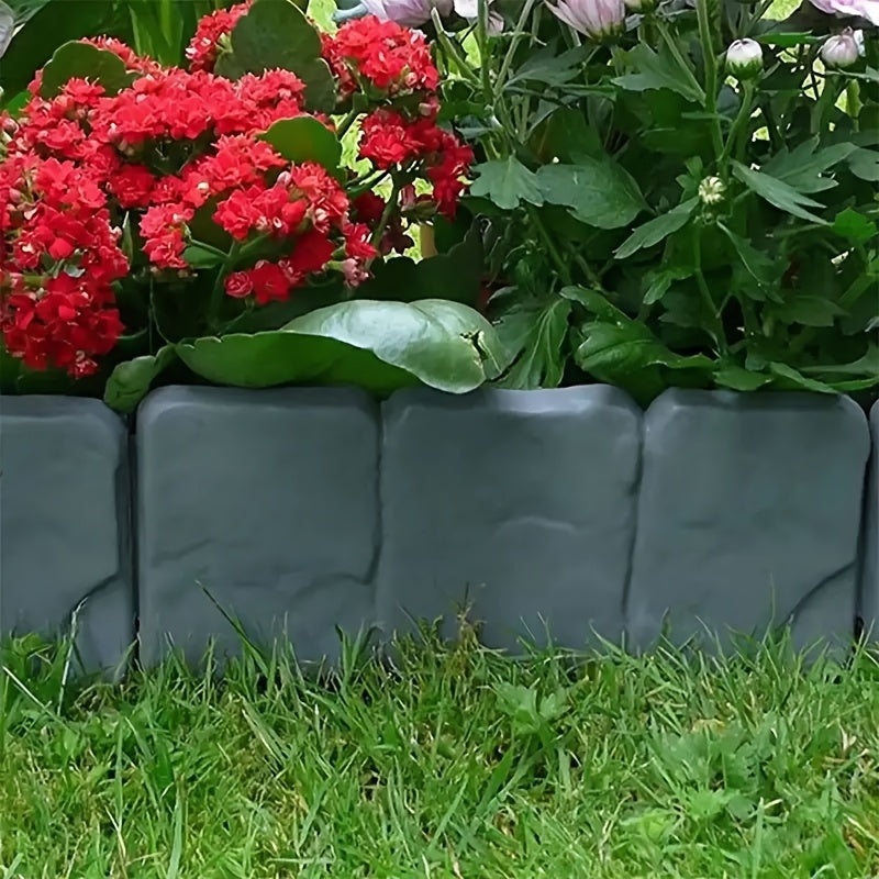 Royeva Interlocking Stone Effect Garden Edging Border Set