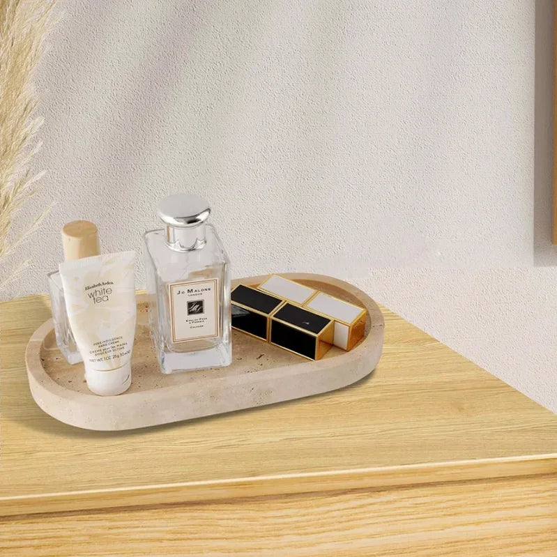 Royeva Sandstone Decorative Tray-Minimalist Bathroom Vanity Accent