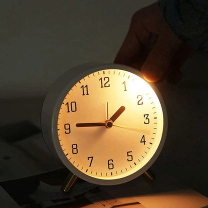 Royora Silent Analog Desk Clock - Scandinavian Metal Design for Office & Bedroom