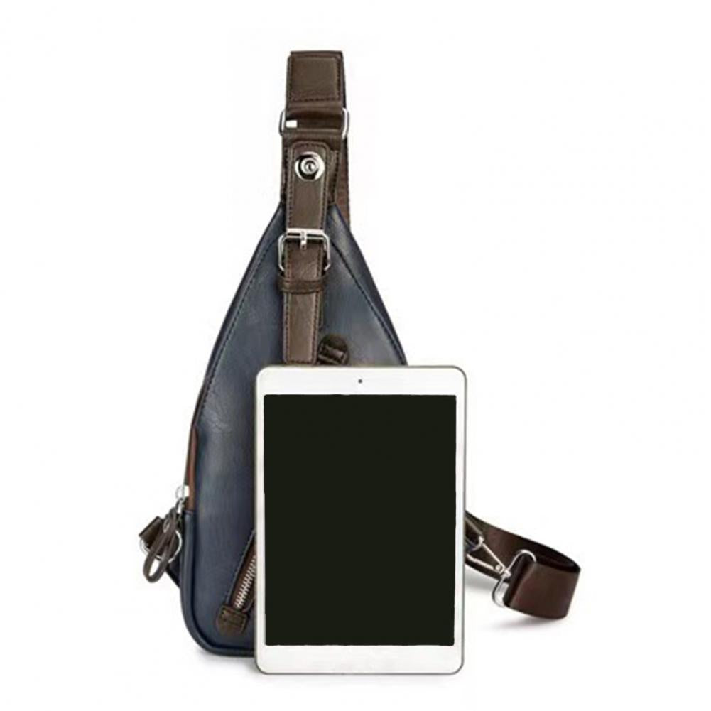 Royeva Men Anti Theft Leather Crossbody Bag-Casual Sling Backpack