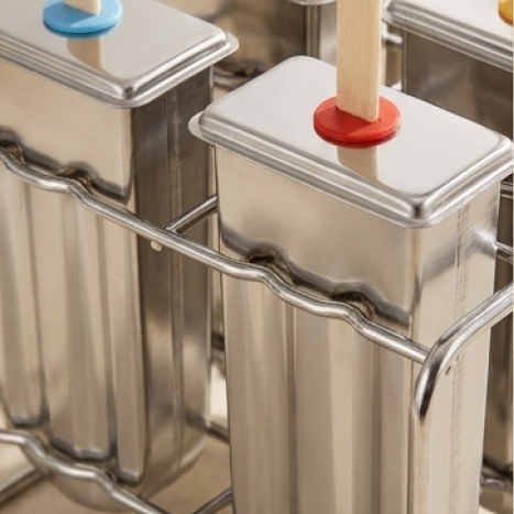 Royelle Stainless Steel Ice Pop Molds with Stand - Reusable Freezer Pop Maker