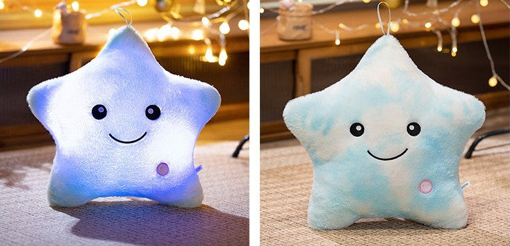 Royelle LED Star Pillow Plush Light-Up Cushion for Kids Nightlight Decor 24cm