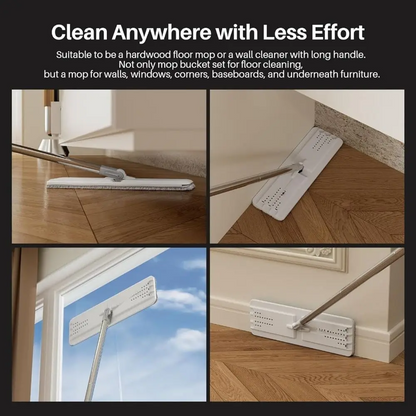 Novara Hands-Free Self-Wringing Flat Mop & Bucket System for Effortless Floor Cleaning