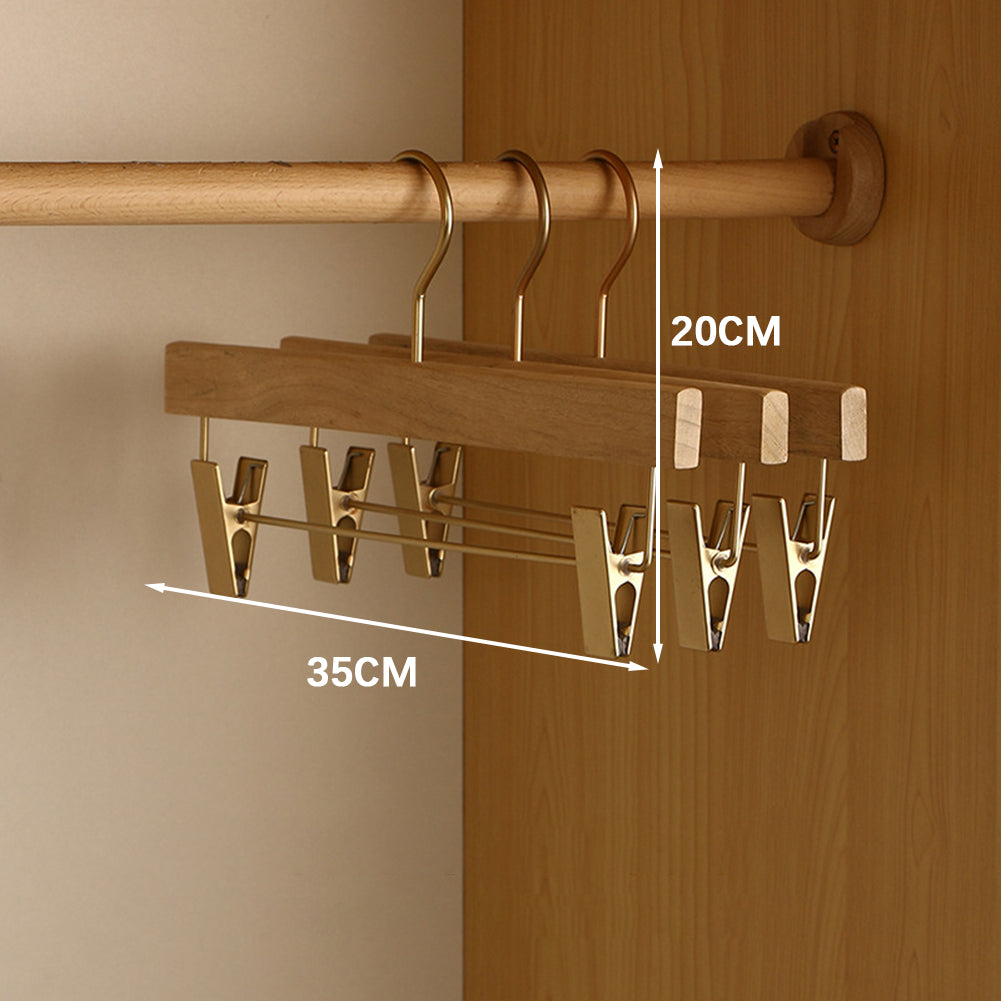 Royora Cedar Wood Hangers with Adjustable Clips for Skirts & Trousers
