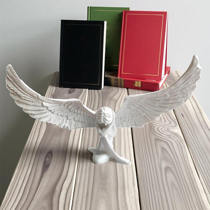 Novara Elegant Angel Statue Figurine-Modern Winged Sculpture Home Decor