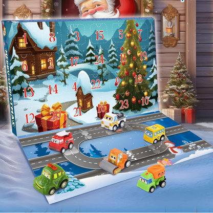 Royeva 2026 Car Advent Calendar 24 Days Pull Back Toy Vehicles Christmas Countdown