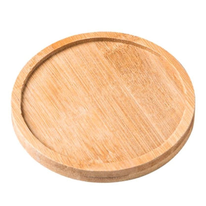 Novara Bamboo Coaster & Snack Trays Set - Minimalist Round Serving Platters