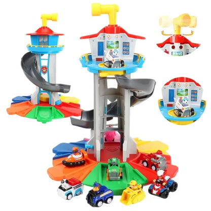 Royelle Spiral Car Track Playset Tower With Rescue Vehicles And Toy Cars