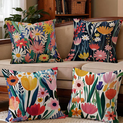 Novara Square Decorative Throw Pillow Covers - Set of 4 Textured Cushion Cases