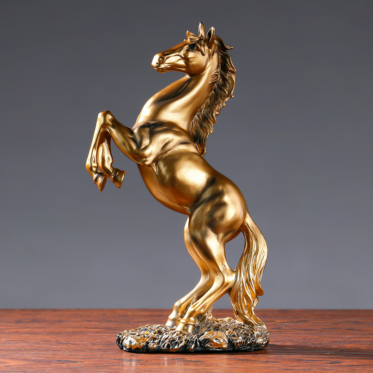 Novara White Rearing Horse Sculpture - Dynamic Equine Figurine