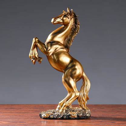 Novara White Rearing Horse Sculpture - Dynamic Equine Figurine