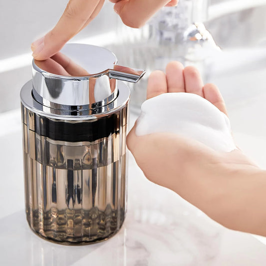 Royeva Ribbed Foaming Soap Dispenser-Transparent Pump Bottle