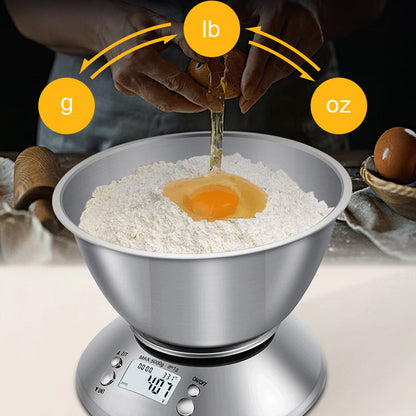 Royora Digital Kitchen Scale With Stainless Steel Bowl And Timer