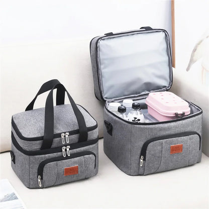Sovere Insulated Lunch Bag - Large Capacity Double Layer Cooler Tote for Travel & Picnics