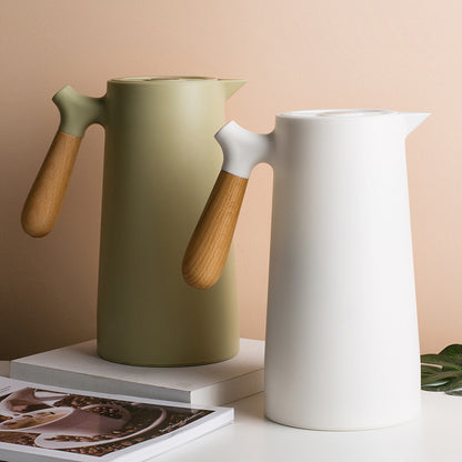 Royelle 1L Insulated Thermal Coffee Carafe With Wood Handle