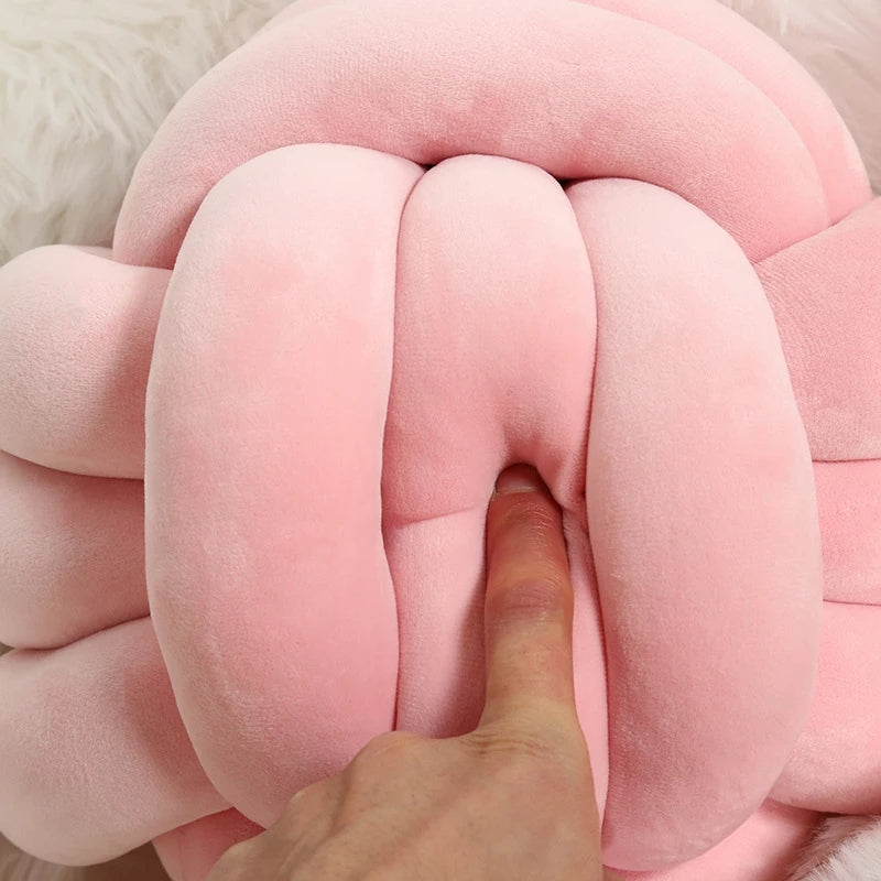 Eloria Blue Spherical Knot Pillow-Soft Plush Decorative Throw Cushion