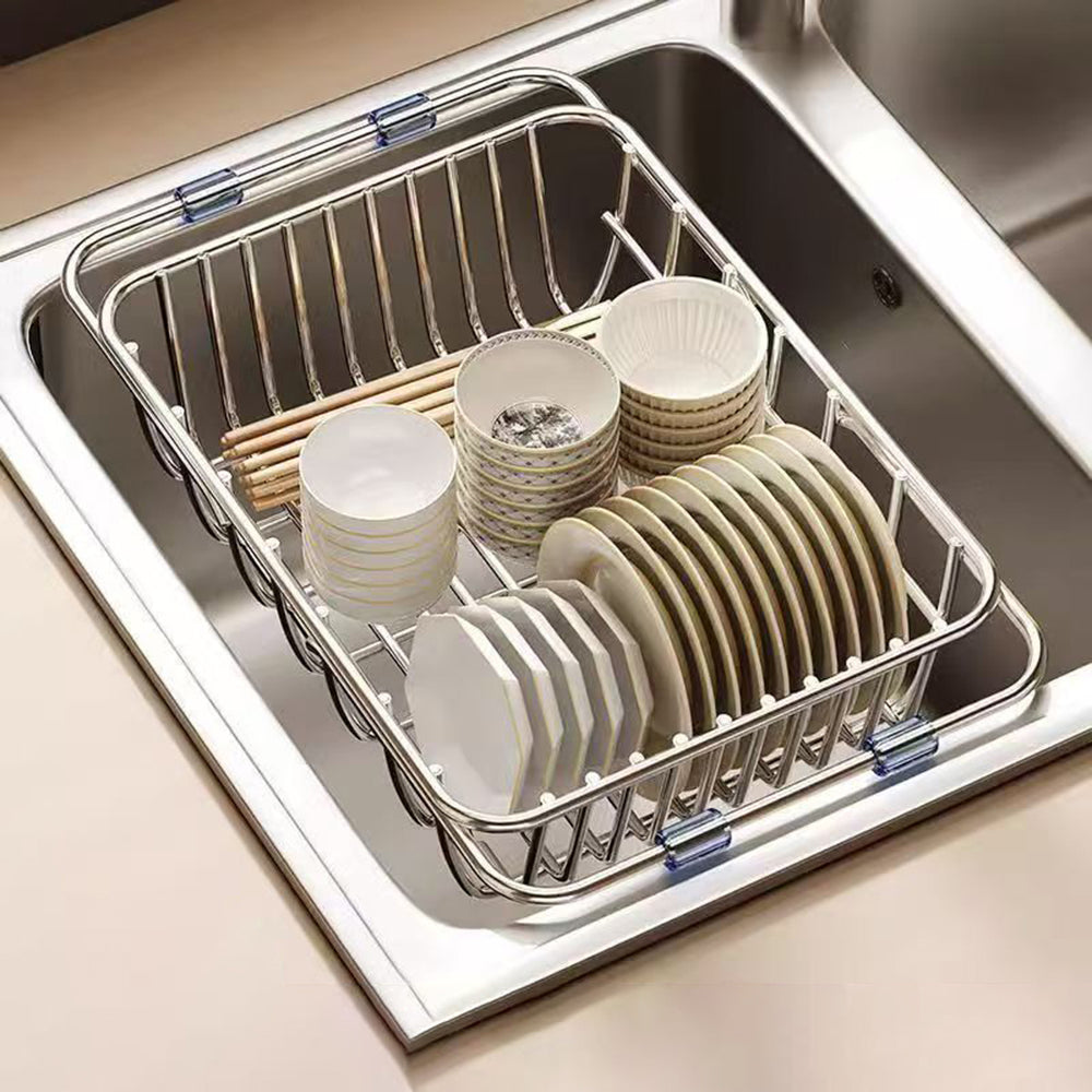 Eloria Expandable Stainless Steel Over-Sink Dish Drying Rack for Kitchen