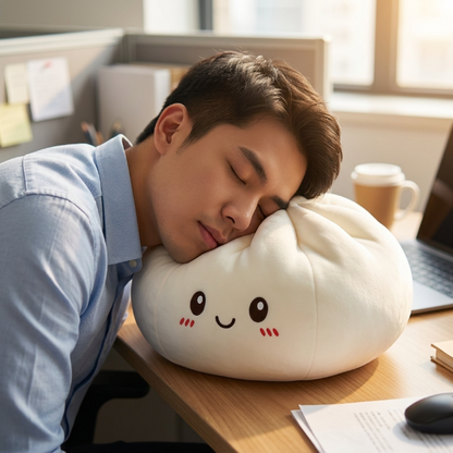 Novara Smiling Dumpling Plush Pillow-Soft Kawaii Food Stuffed Animal Toy