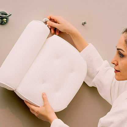 Royeva Spa Bath Pillow Ergonomic Headrest Double-Padded Non-Slip Neck & Back Support