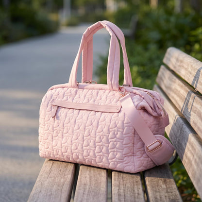 Royeva Quilted Travel Duffel Bag Spacious Weekender With Pockets And Adjustable Strap