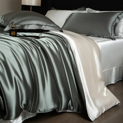 Novara 4-Piece Cooling Silk Bedding Set for Comfortable Bedroom Decor