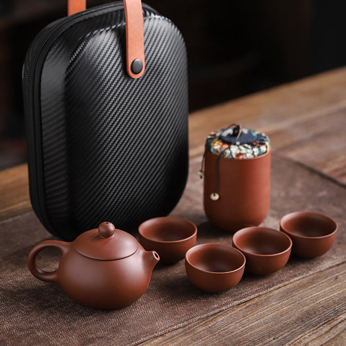 Royora Portable Clay Gongfu Tea Set with Travel Case