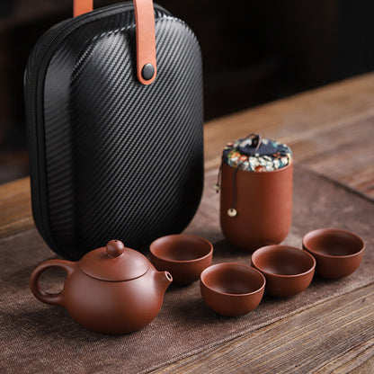 Royora Portable Clay Gongfu Tea Set with Travel Case