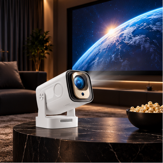 Royeva 1080P Portable Smart Projector With Auto Focus For Home Theater