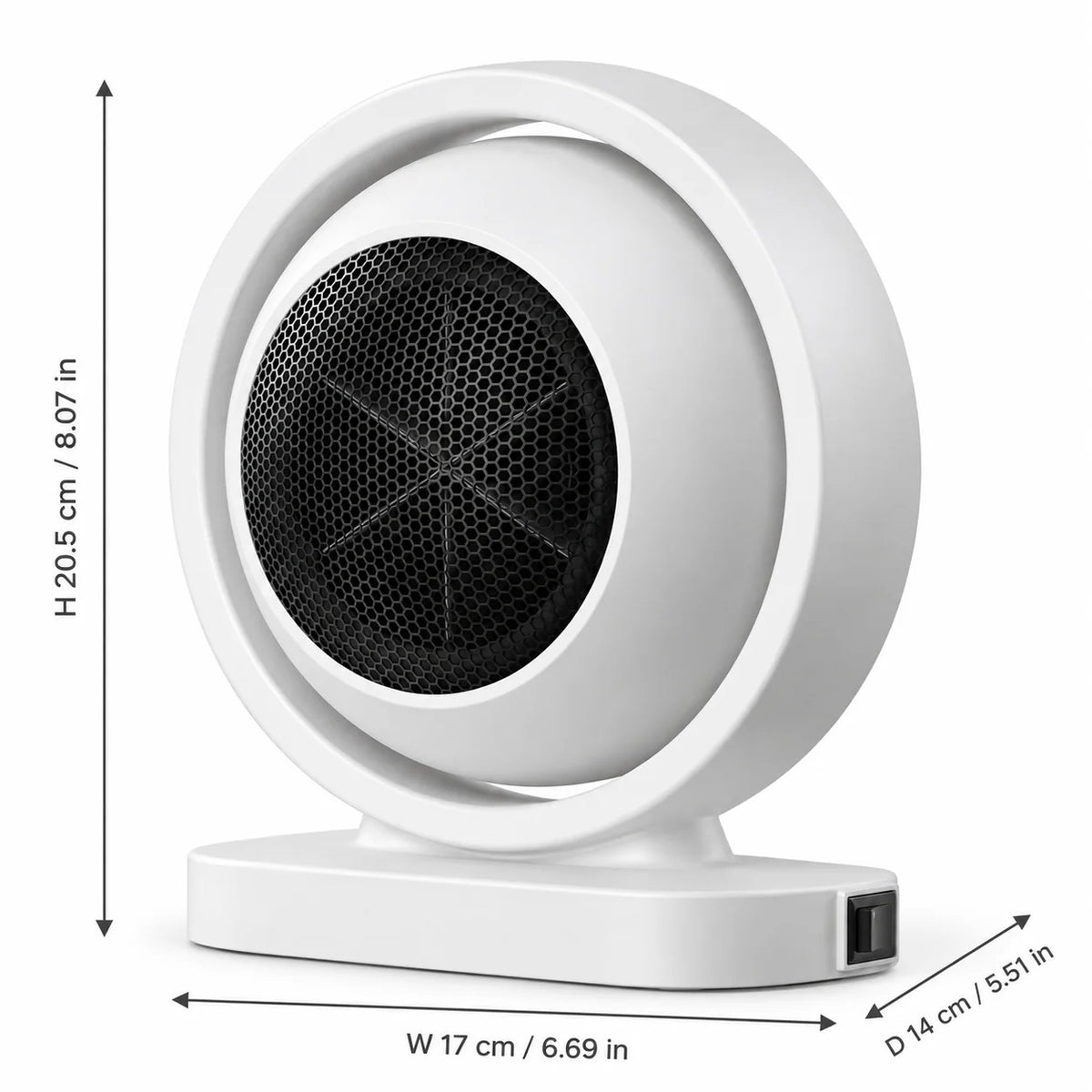 Novara Portable Electric Space Heater-Quiet Fast Heating Desktop Ceramic Fan