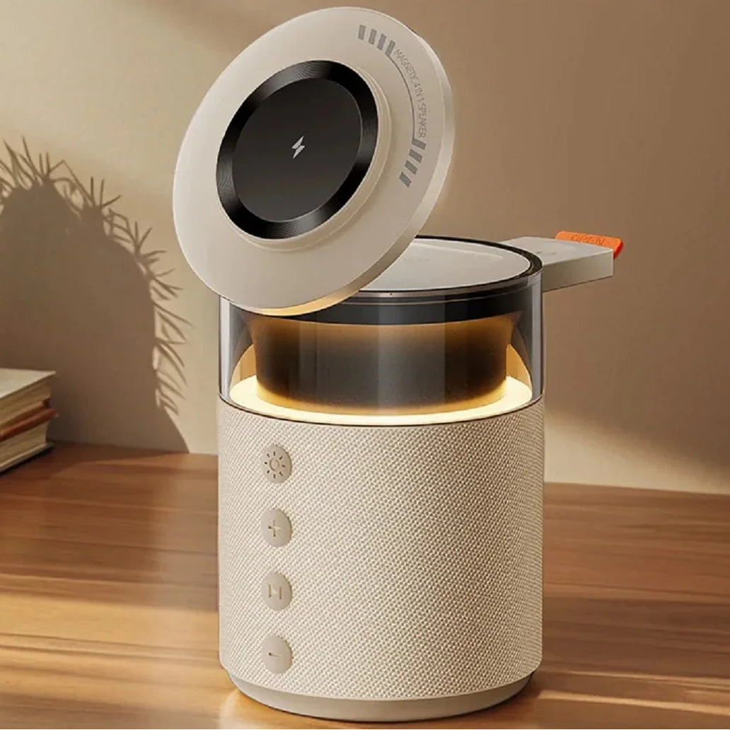5-in-1 Magnetic Wireless Charging Station with Speaker & Night Light 1