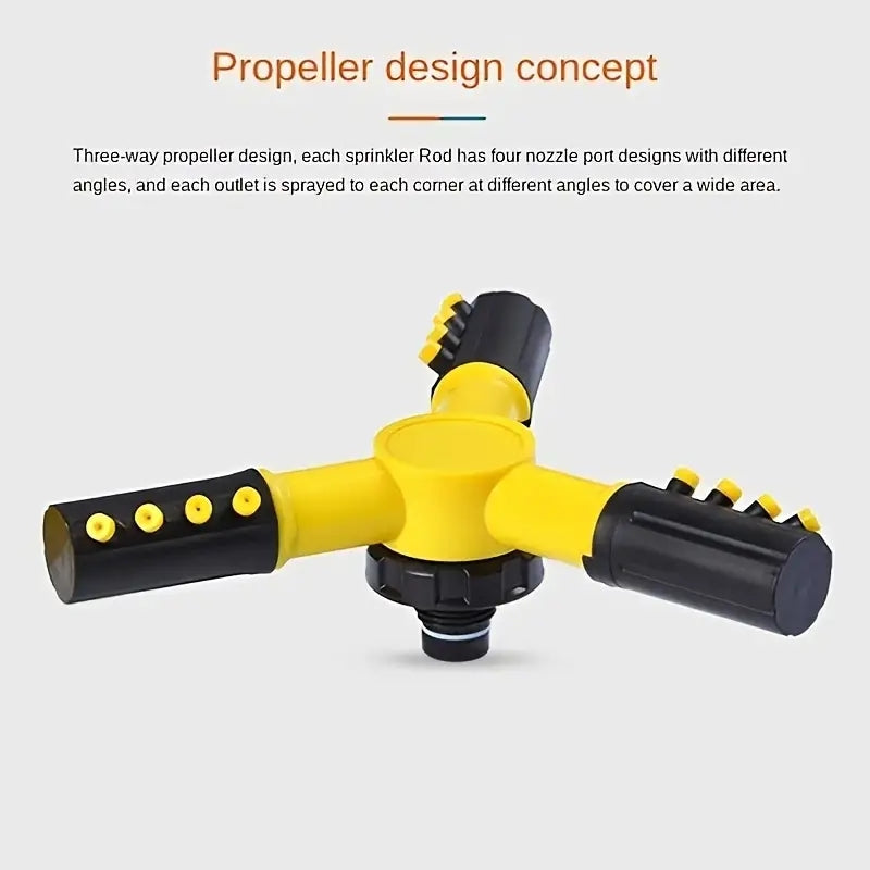 Novara 360 Degree Rotating Lawn Sprinkler with 4 Adjustable Nozzles for Garden Coverage