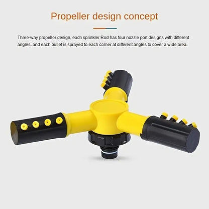 Novara 360 Degree Rotating Lawn Sprinkler with 4 Adjustable Nozzles for Garden Coverage