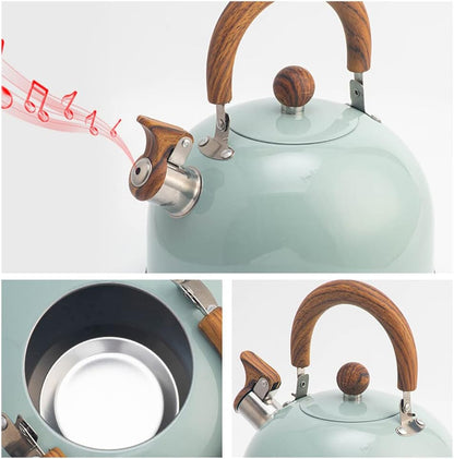 Sovere 3L Stainless Steel Tea Kettle with Whistle, Heat Resistant Handle & Fast Boiling Design