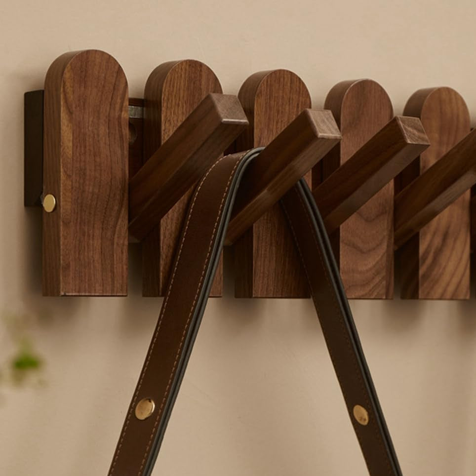 Royora Wall Mounted Key Holder with Flip Down Hooks for Entryway Organization